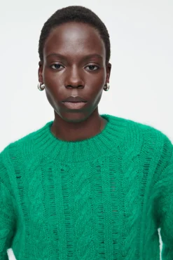 New COS SWETER Z DZIANINY Z MOHEREM O WARKOCZOWYM SPLOCIE