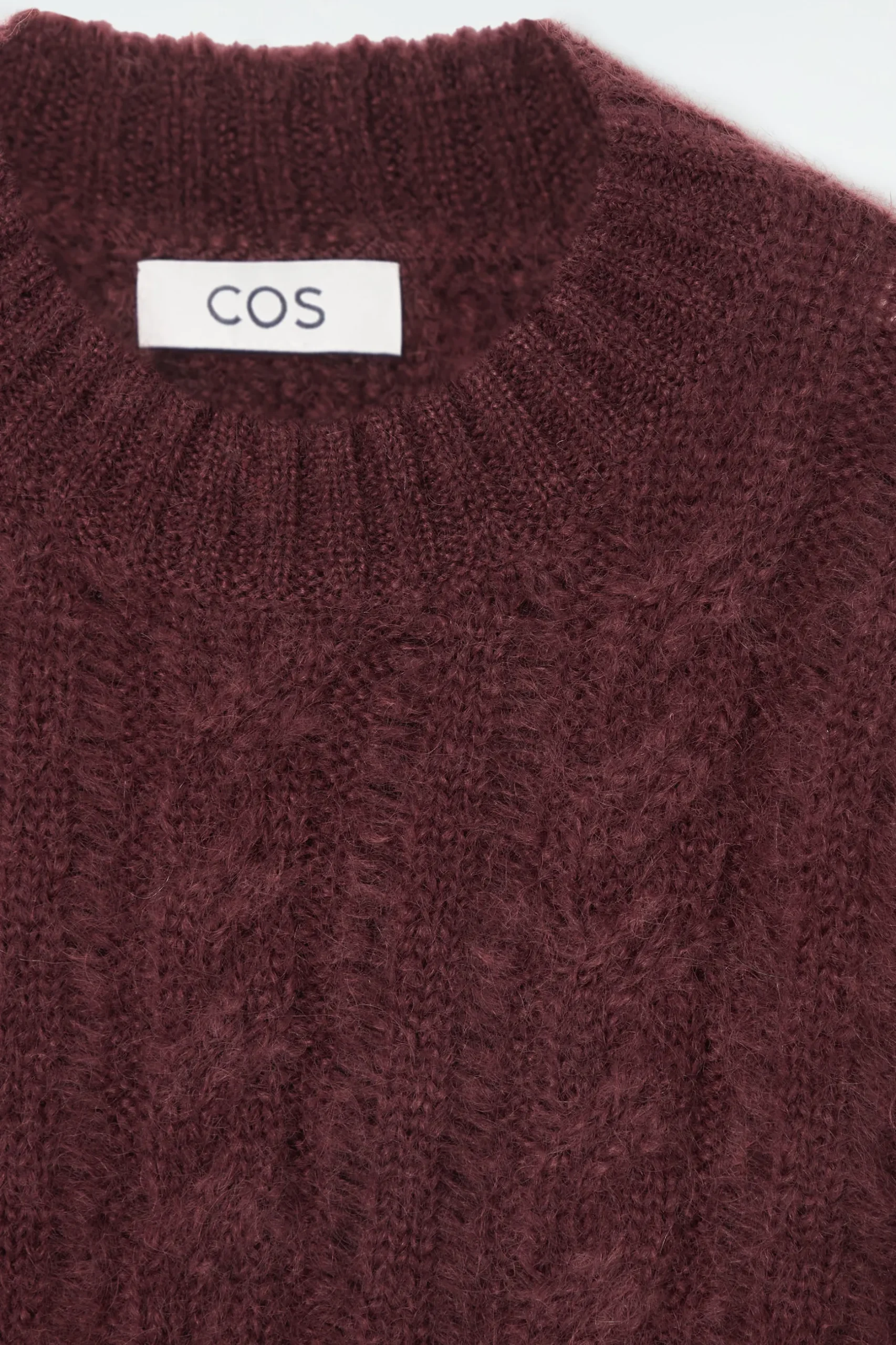 Fashion COS SWETER Z DZIANINY Z MOHEREM O WARKOCZOWYM SPLOCIE
