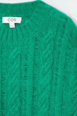 New COS SWETER Z DZIANINY Z MOHEREM O WARKOCZOWYM SPLOCIE
