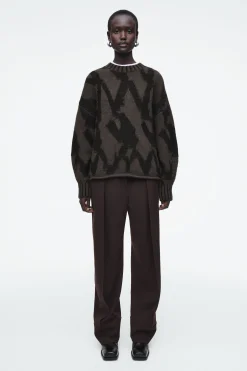 Outlet COS SWETER Z DZIANINY Z WEŁNĄ Z ŻAKARDOWYM WZOREM