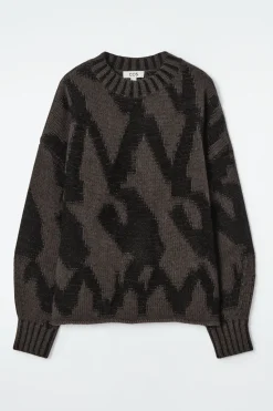 Outlet COS SWETER Z DZIANINY Z WEŁNĄ Z ŻAKARDOWYM WZOREM