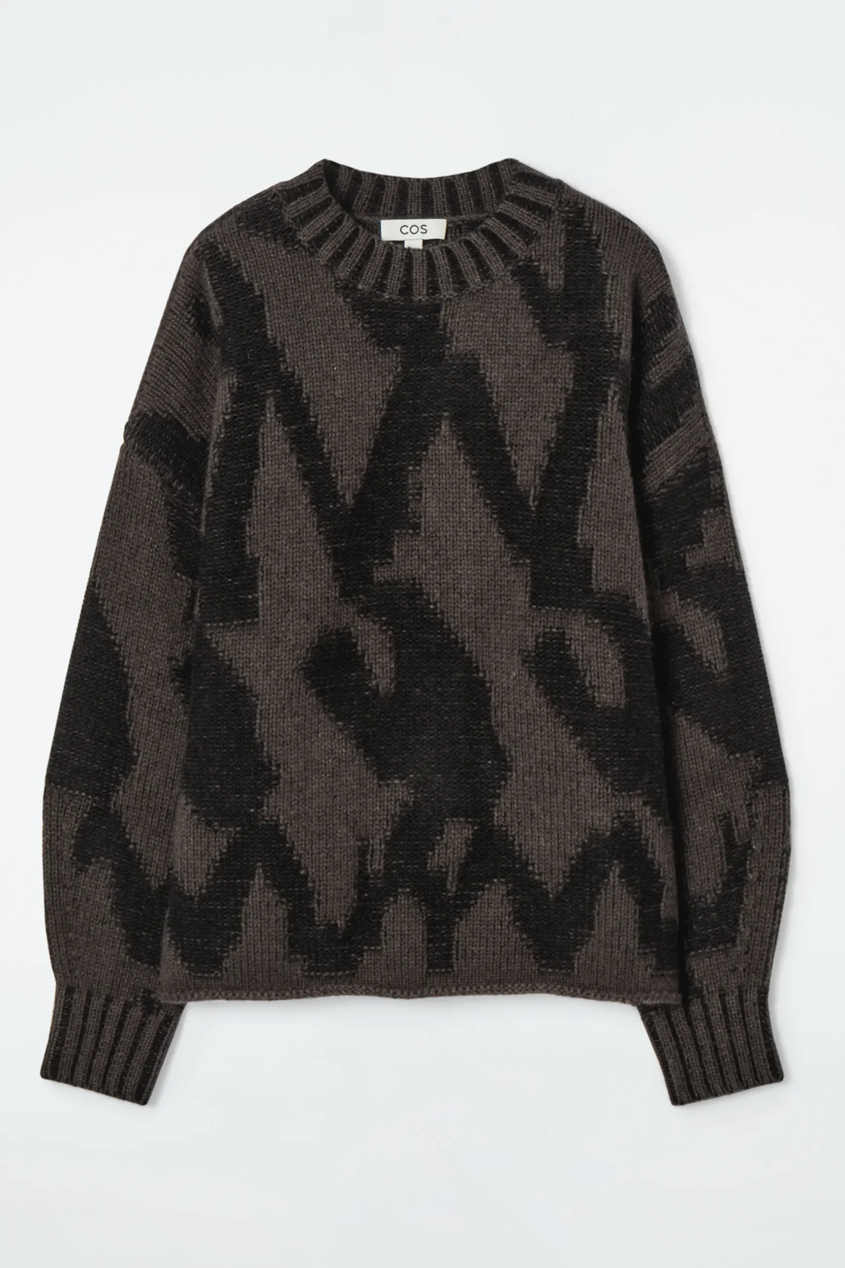 Outlet COS SWETER Z DZIANINY Z WEŁNĄ Z ŻAKARDOWYM WZOREM