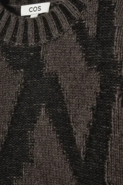 Outlet COS SWETER Z DZIANINY Z WEŁNĄ Z ŻAKARDOWYM WZOREM