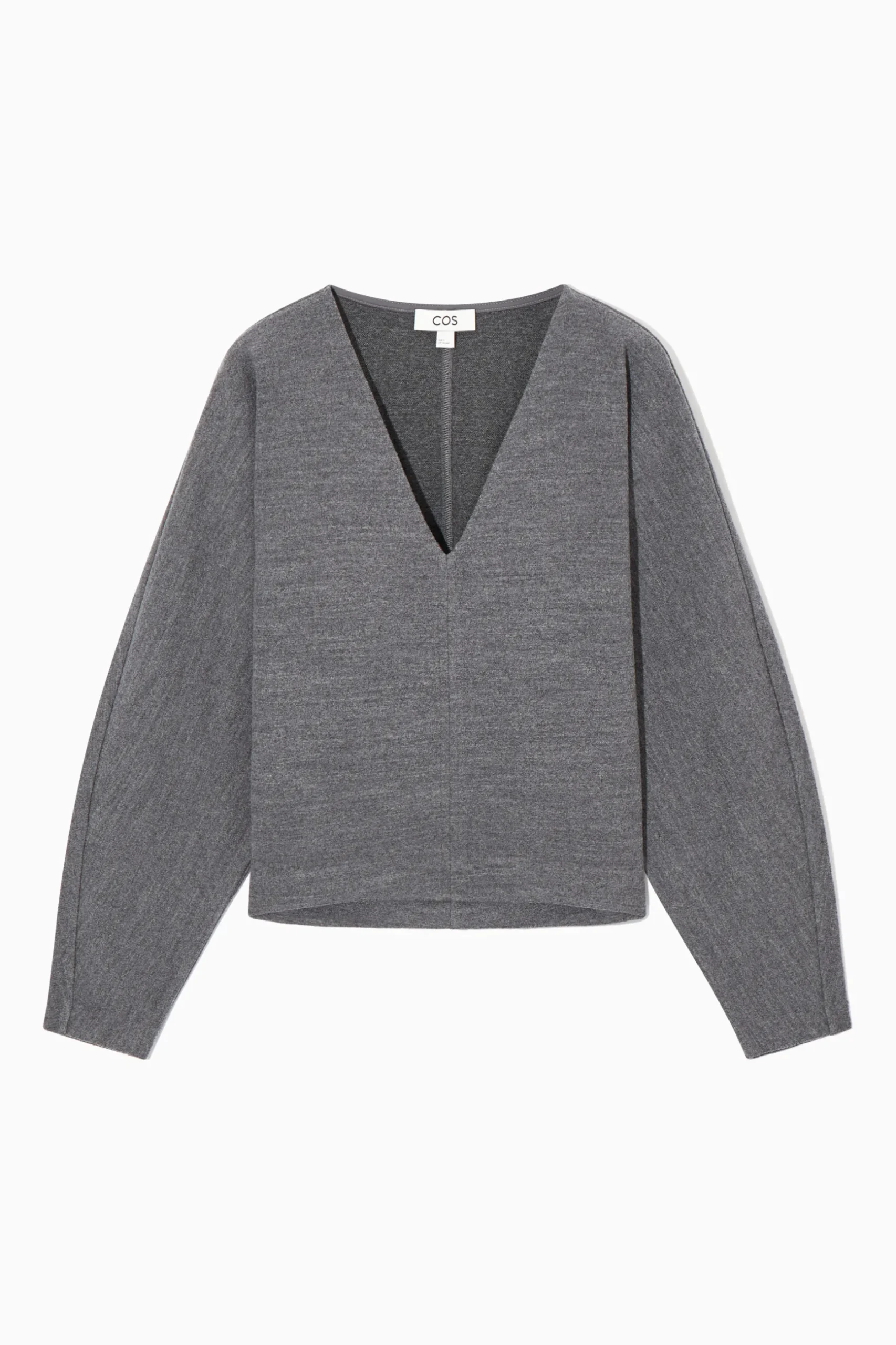 Hot COS SWETER Z GOTOWANEJ WEŁNY Z DEKOLTEM W SEREK