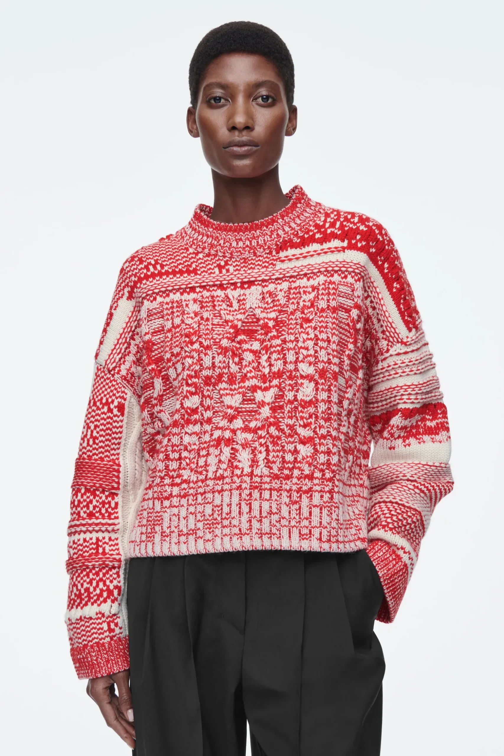 Hot COS SWETER Z KASZMIRU I WEŁNY ZE SPLOTEM FAIR ISLE