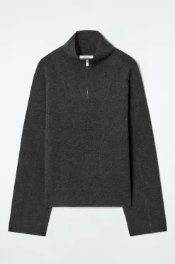 Hot COS SWETER Z WEŁNĄ MERYNOSOWĄ Z KRÓTKIM SUWAKIEM