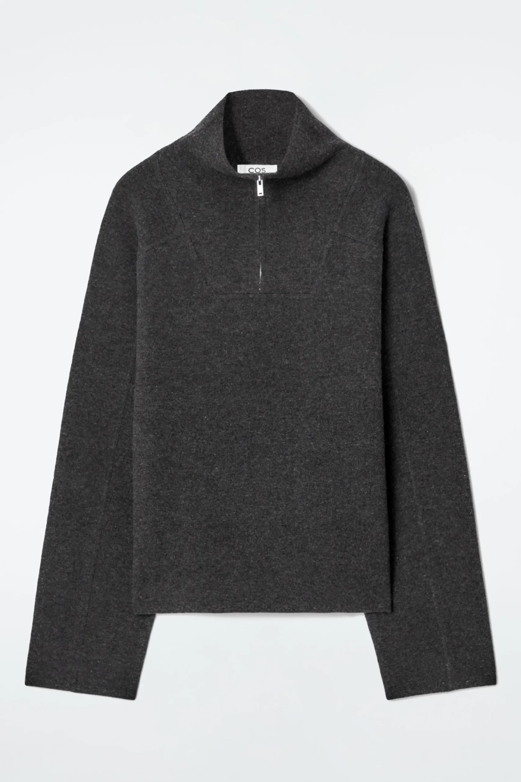 Hot COS SWETER Z WEŁNĄ MERYNOSOWĄ Z KRÓTKIM SUWAKIEM