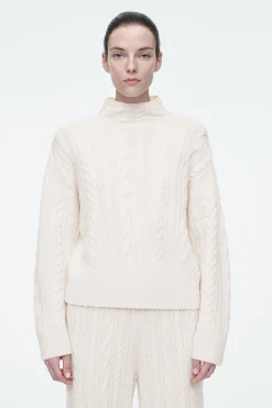 Hot COS SWETER Z WEŁNIANEJ DZIANINY Z WARKOCZOWYM SPLOTEM