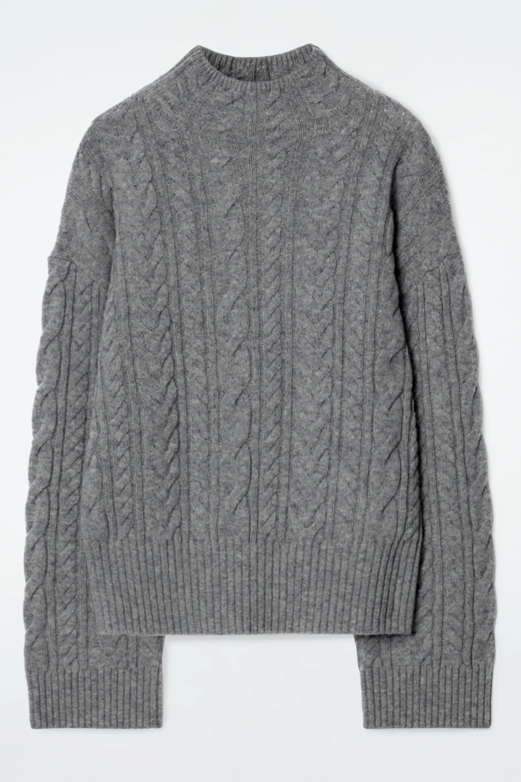 Fashion COS SWETER Z WEŁNIANEJ DZIANINY Z WARKOCZOWYM SPLOTEM