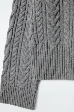 Fashion COS SWETER Z WEŁNIANEJ DZIANINY Z WARKOCZOWYM SPLOTEM