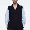 Outlet COS SWETER Z WEŁNIANYMI I POPELINOWYMI PANELAMI