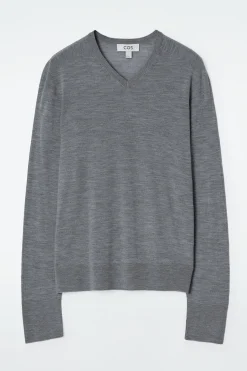 Discount COS SWETER Z WEŁNY MERINO Z DEKOLTEM W SEREK