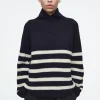 Best COS SWETER Z WEŁNY MERINO Z KOPERTOWYM GOLFEM