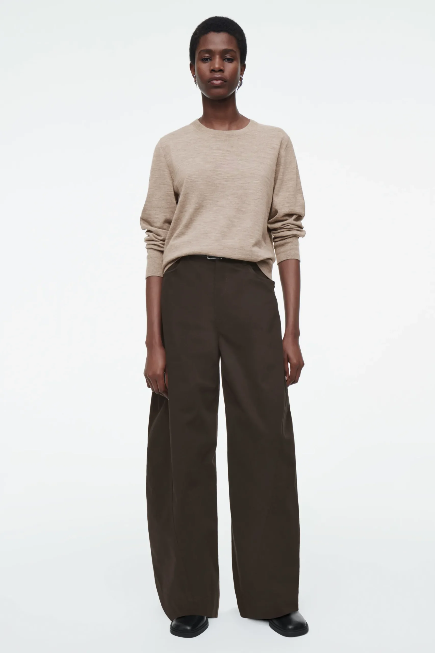 Fashion COS SWETER Z WEŁNY MERYNOSOWEJ Z OKRĄGŁYM DEKOLTEM