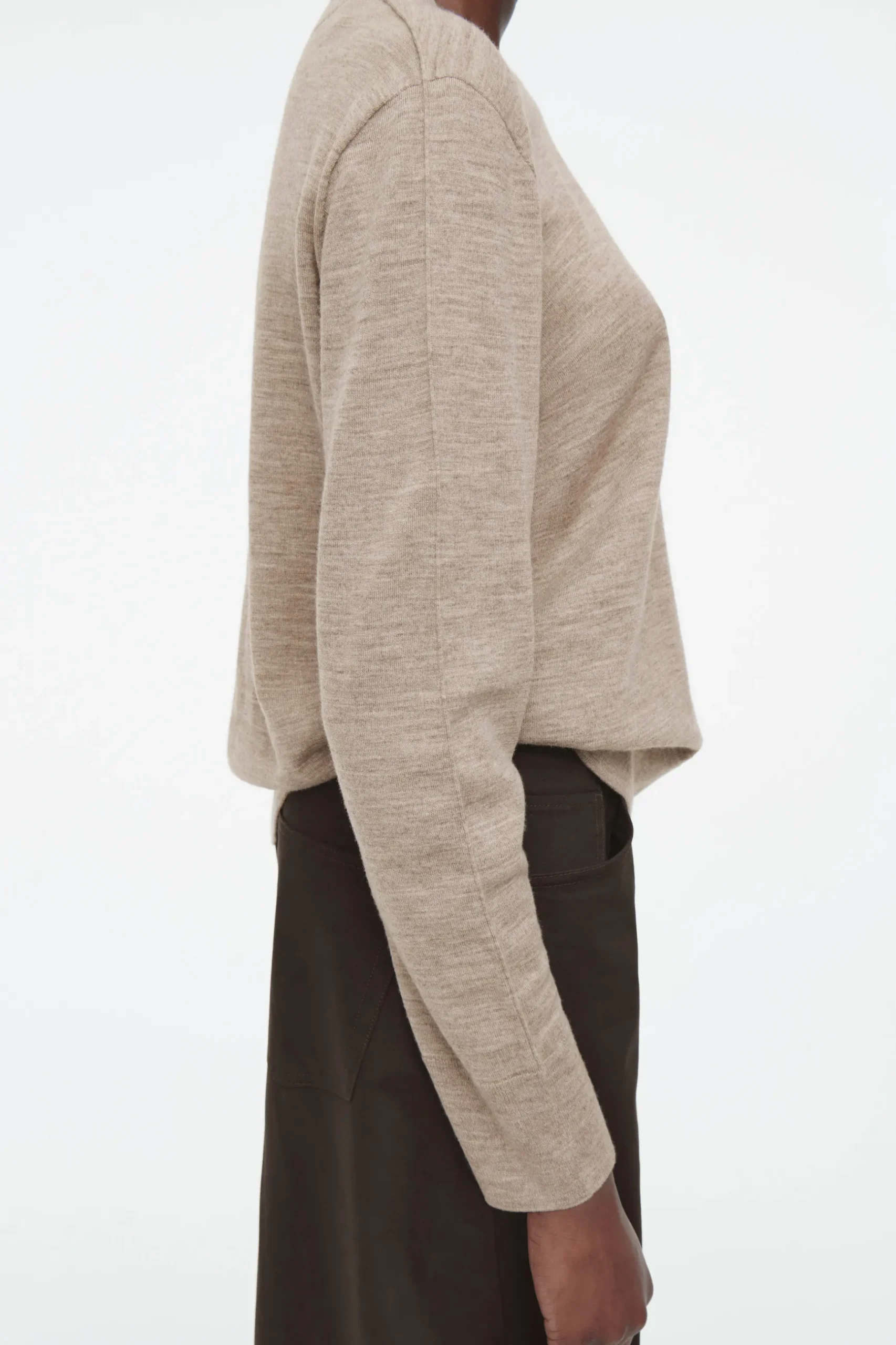 Fashion COS SWETER Z WEŁNY MERYNOSOWEJ Z OKRĄGŁYM DEKOLTEM