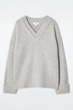 Online COS SWETER Z WEŁNY MERYNOSOWEJ Z DEKOLTEM W SEREK