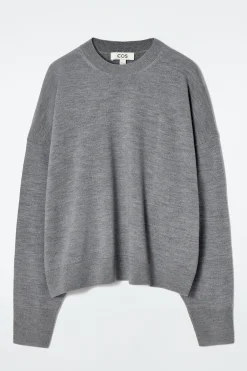 Online COS SWETER Z WEŁNY MERYNOSOWEJ Z OKRĄGŁYM DEKOLTEM