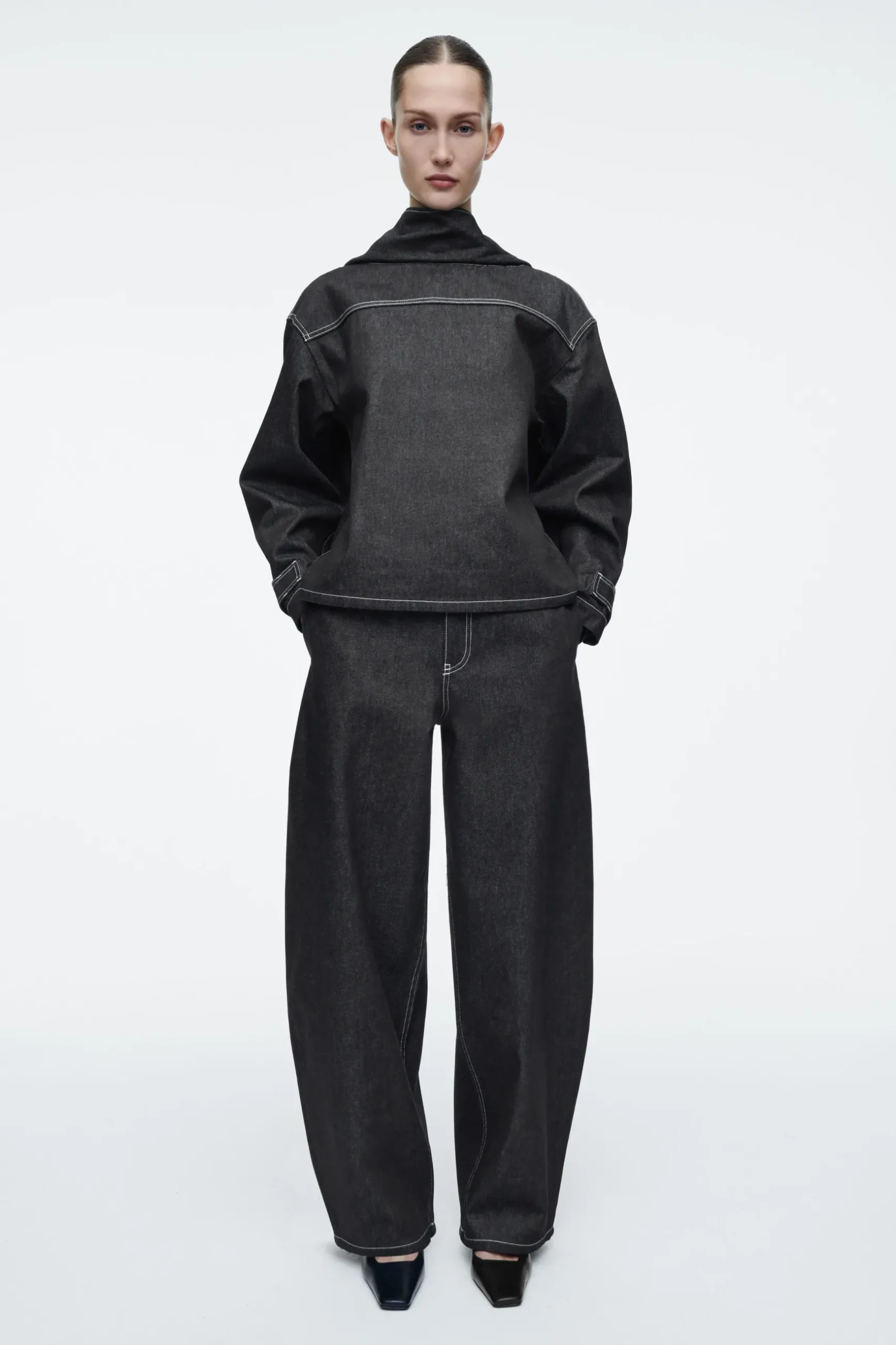Fashion COS SZEROKIE JEANSY BARREL