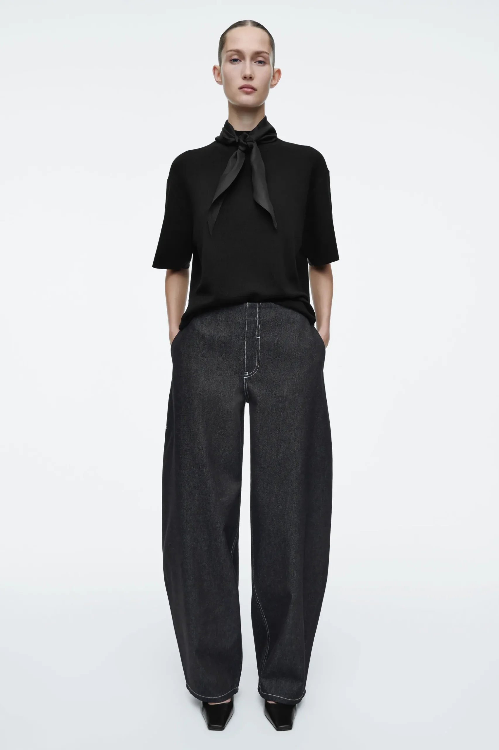 Fashion COS SZEROKIE JEANSY BARREL