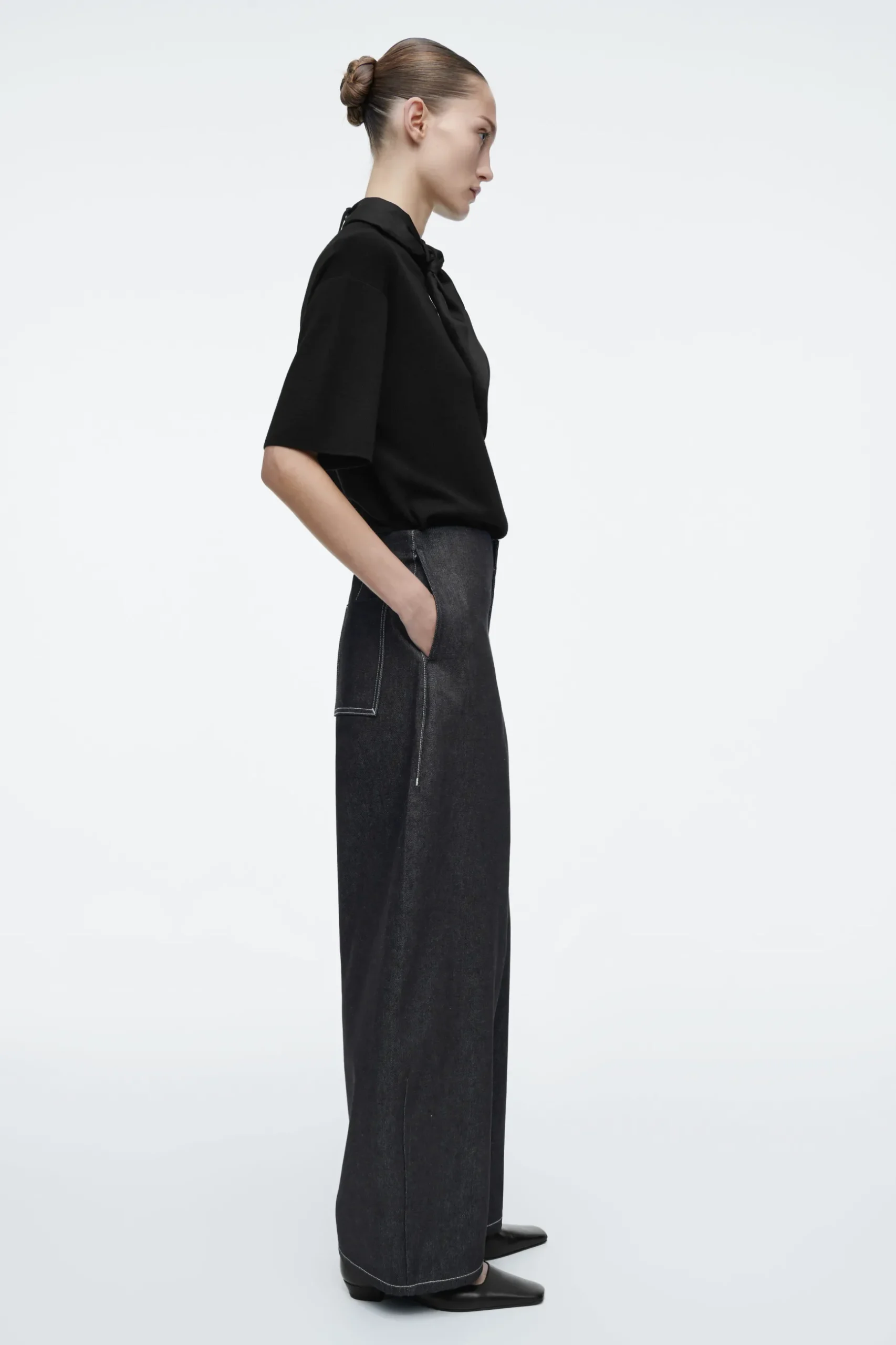 Fashion COS SZEROKIE JEANSY BARREL