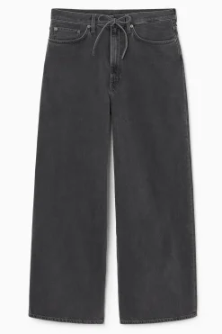Fashion COS SZEROKIE SPODNIE JEANSOWE Z TROCZKIEM