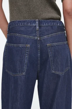 New COS SZEROKIE SPODNIE JEANSOWE Z TROCZKIEM