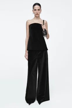Fashion COS SZEROKIE SPODNIE Z AKSAMITU – RELAXED FIT