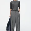 Hot COS SZEROKIE SPODNIE Z DIAGONALU – RELAXED FIT