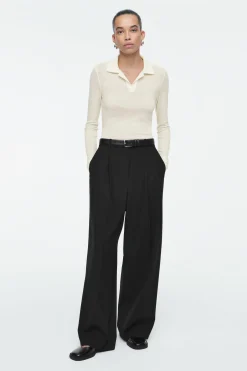 Best COS SZEROKIE SPODNIE Z DIAGONALU – RELAXED FIT