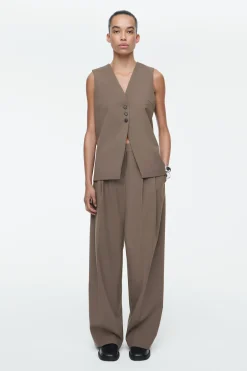 Sale COS SZEROKIE SPODNIE Z DIAGONALU – RELAXED FIT