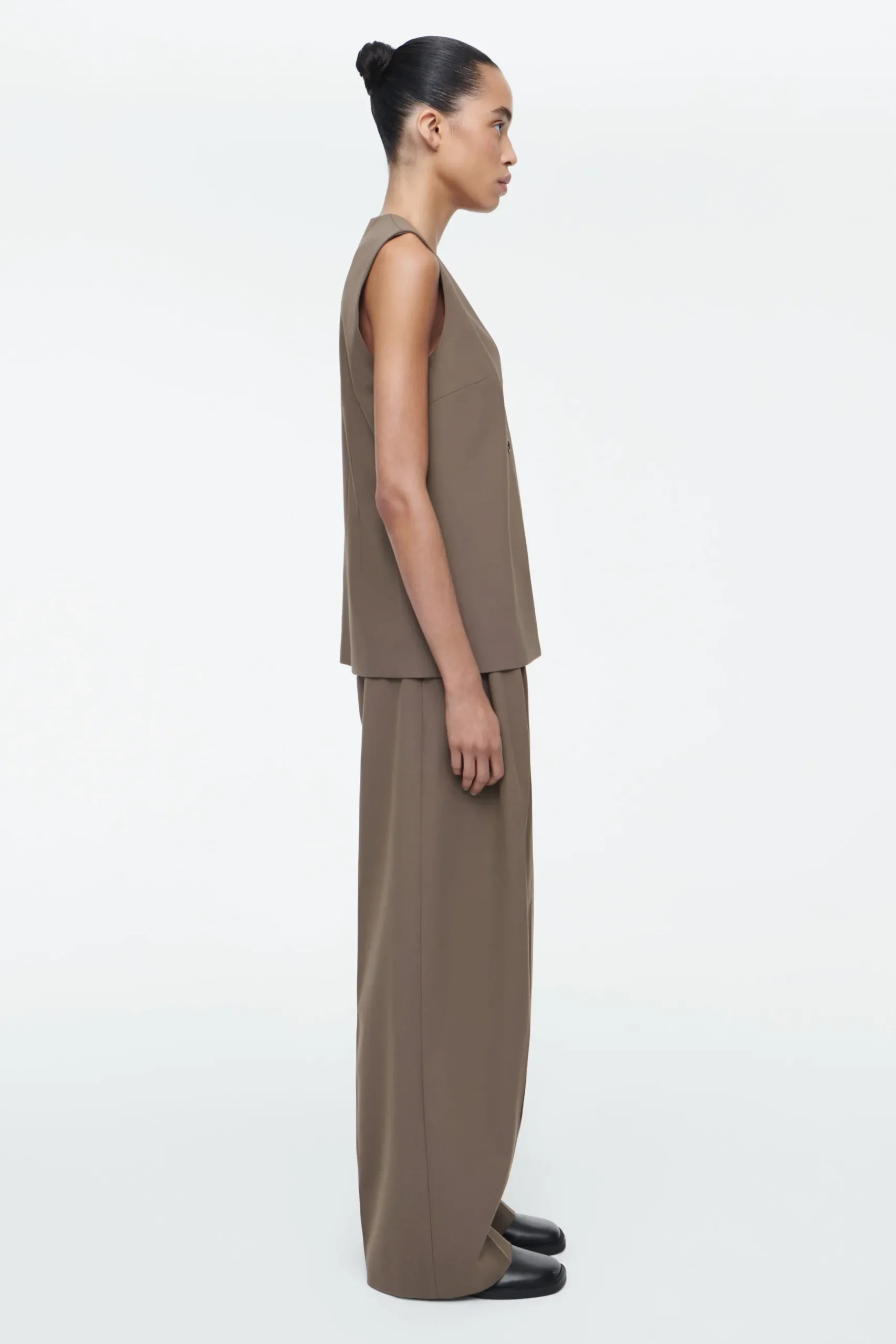 Sale COS SZEROKIE SPODNIE Z DIAGONALU – RELAXED FIT