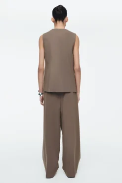 Sale COS SZEROKIE SPODNIE Z DIAGONALU – RELAXED FIT
