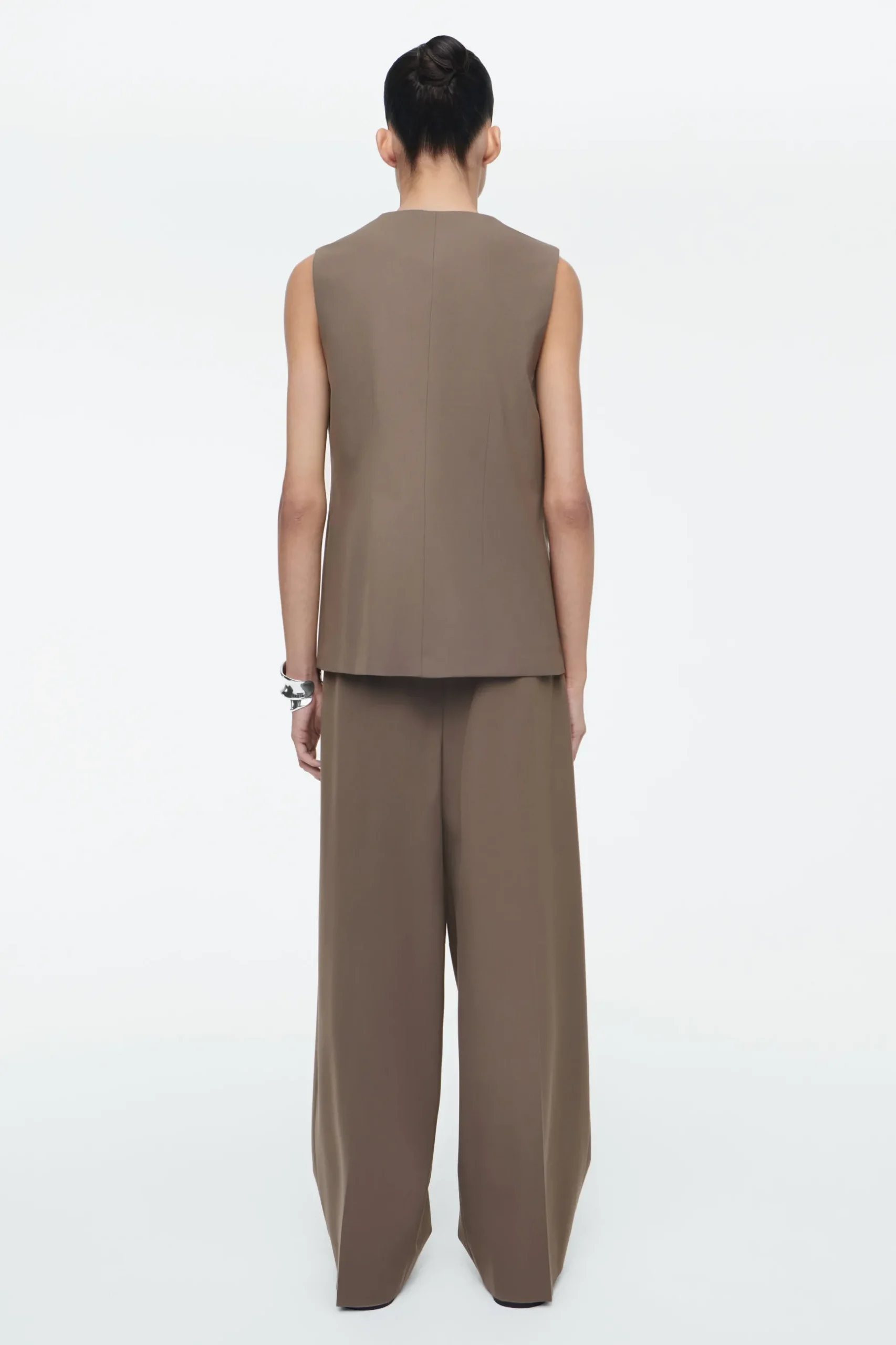 Sale COS SZEROKIE SPODNIE Z DIAGONALU – RELAXED FIT