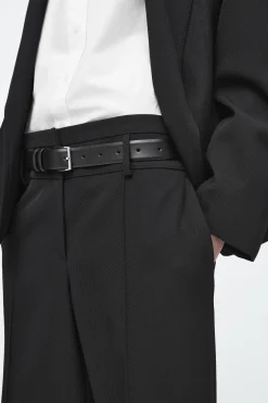 New COS SZEROKIE SPODNIE Z DIAGONALU Z WEŁNĄ – REGULAR FIT