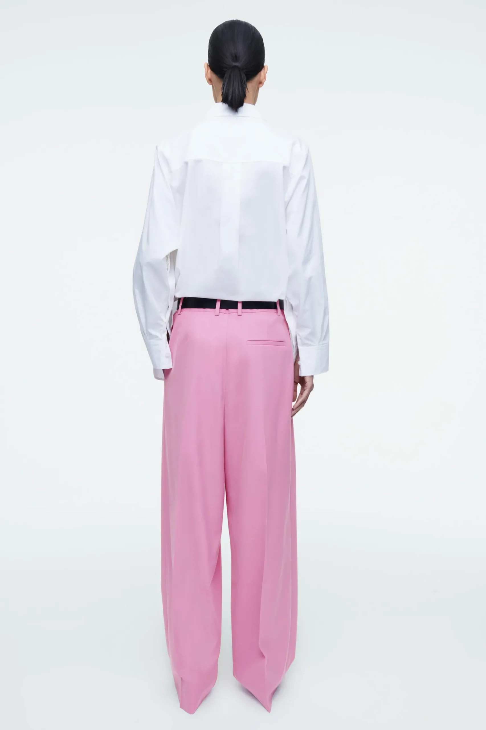 New COS SZEROKIE SPODNIE Z DIAGONALU – RELAXED FIT
