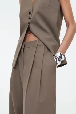 Sale COS SZEROKIE SPODNIE Z DIAGONALU – RELAXED FIT