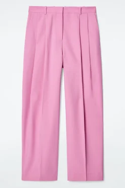 New COS SZEROKIE SPODNIE Z DIAGONALU – RELAXED FIT