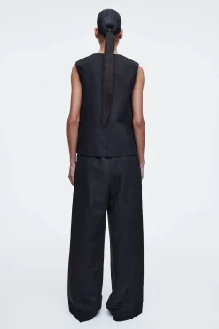 Fashion COS SZEROKIE SPODNIE Z LNEM