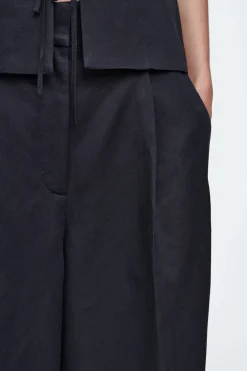 Fashion COS SZEROKIE SPODNIE Z LNEM