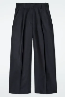 Fashion COS SZEROKIE SPODNIE Z LNEM
