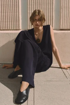 Fashion COS SZEROKIE SPODNIE Z LNEM