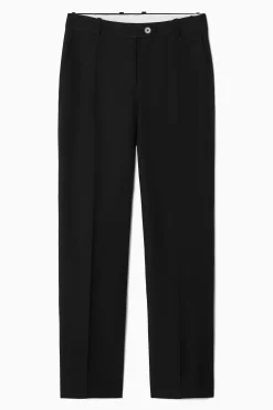 Clearance COS SZEROKIE SPODNIE Z MIESZANKI Z LNEM – REGULAR FIT