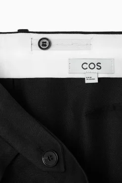 Clearance COS SZEROKIE SPODNIE Z MIESZANKI Z LNEM – REGULAR FIT