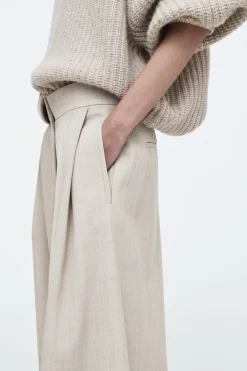 Fashion COS SZEROKIE SPODNIE Z MIESZANKI Z WEŁNĄ – RELAXED FIT