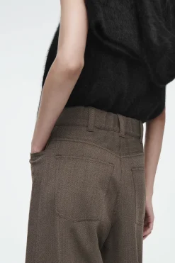 New COS SZEROKIE SPODNIE Z MIESZANKI Z WEŁNĄ – REGULAR FIT