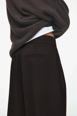 Sale COS SZEROKIE SPODNIE Z MIESZANKI Z WEŁNĄ – RELAXED FIT