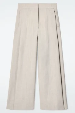Fashion COS SZEROKIE SPODNIE Z MIESZANKI Z WEŁNĄ – RELAXED FIT