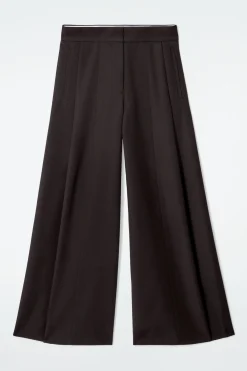 Sale COS SZEROKIE SPODNIE Z MIESZANKI Z WEŁNĄ – RELAXED FIT