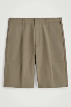 Clearance COS SZORTY CHINO Z BAWEŁNY O SKOŚNYM SPLOCIE Ciemnyszarobrązowy