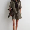 Fashion COS SZORTY W PASKI Z TKANINY SEERSUCKER